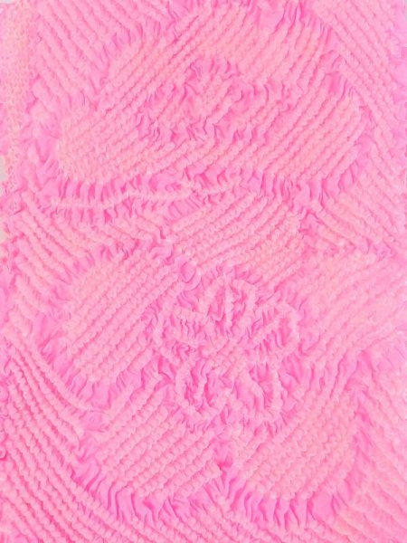 画像2: M0610XJ 帯揚げ 女性用着物 シルク(正絹)   桃色 菊 【中古】 【USED】 【リサイクル】 ★★★★☆ (2)