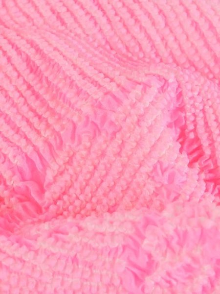 画像4: M0610XJ 帯揚げ 女性用着物 シルク(正絹)   桃色 菊 【中古】 【USED】 【リサイクル】 ★★★★☆ (4)