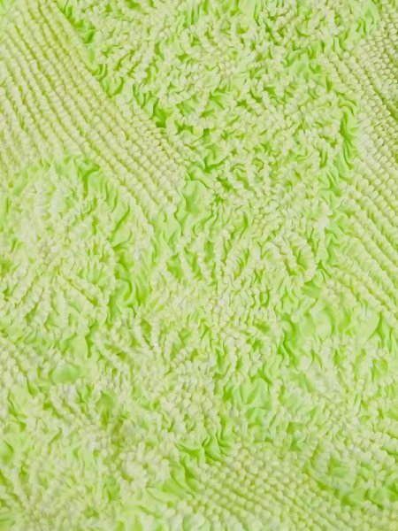 画像2: M0610XS 帯揚げ 女性用着物 シルク(正絹)   黄緑色 菊 【中古】 【USED】 【リサイクル】 ★★★★☆ (2)