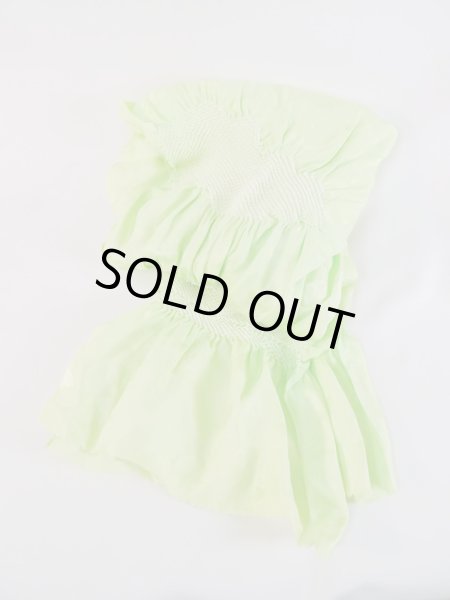 画像1: M0610XV 帯揚げ 女性用着物 シルク（正絹）   黄緑色 雲 【中古】 【USED】 【リサイクル】 ★★★★☆ (1)