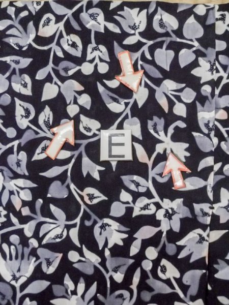 画像17: M0613B  浴衣（日本製） 女性用着物  綿麻   黒, 花 【中古】 【USED】 【リサイクル】 ★★☆☆☆ (17)