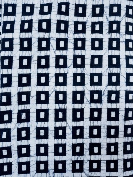 画像3: M0613E  浴衣(日本製) 女性用着物  綿麻   白, 四角 【中古】 【USED】 【リサイクル】 ★★★☆☆ (3)