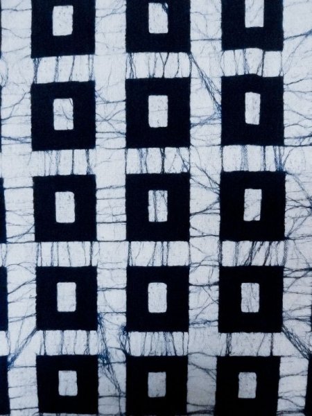 画像4: M0613E  浴衣(日本製) 女性用着物  綿麻   白, 四角 【中古】 【USED】 【リサイクル】 ★★★☆☆ (4)