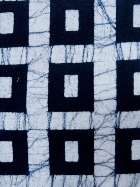 画像6: M0613E  浴衣(日本製) 女性用着物  綿麻   白, 四角 【中古】 【USED】 【リサイクル】 ★★★☆☆ (6)