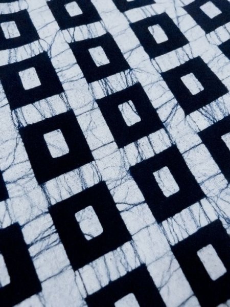 画像7: M0613E  浴衣(日本製) 女性用着物  綿麻   白, 四角 【中古】 【USED】 【リサイクル】 ★★★☆☆ (7)