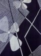 画像3: M0613I  浴衣（日本製） 女性用着物  綿麻   藍, 花 【中古】 【USED】 【リサイクル】 ★★☆☆☆ (3)