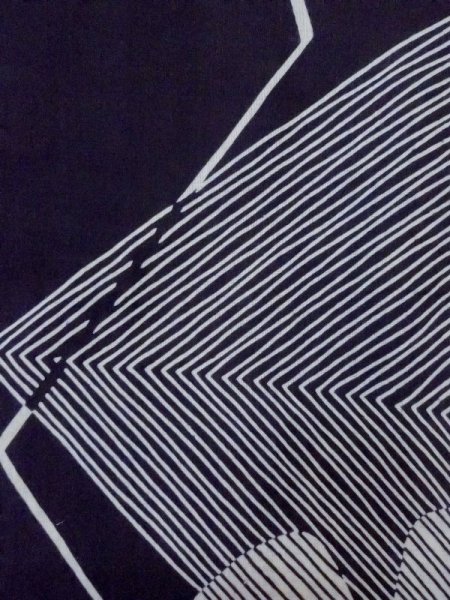 画像6: M0613I  浴衣(日本製) 女性用着物  綿麻   藍, 花 【中古】 【USED】 【リサイクル】 ★★☆☆☆ (6)