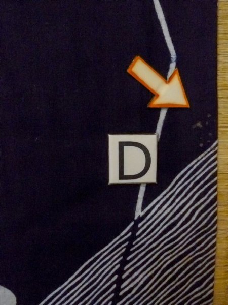 画像16: M0613I  浴衣(日本製) 女性用着物  綿麻   藍, 花 【中古】 【USED】 【リサイクル】 ★★☆☆☆ (16)