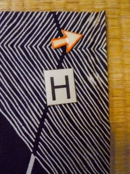 画像20: M0613I  浴衣(日本製) 女性用着物  綿麻   藍, 花 【中古】 【USED】 【リサイクル】 ★★☆☆☆ (20)