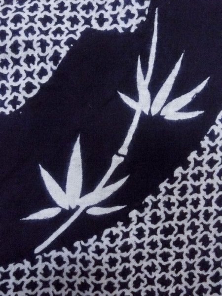 画像5: M0613J  浴衣(日本製) 女性用着物  綿   藍, 花 【中古】 【USED】 【リサイクル】 ★★★☆☆ (5)