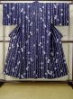画像1: M0613K Mint  浴衣（日本製） 女性用着物  綿   藍, 花 【中古】 【USED】 【リサイクル】 ★★★★☆ (1)