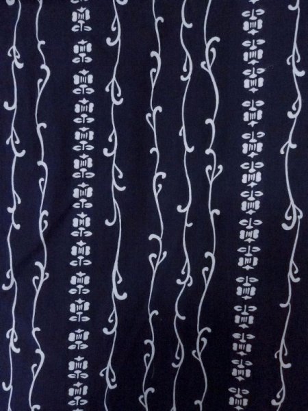 画像3: M0613L Mint  浴衣（日本製） 女性用着物  綿   藍, 花 【中古】 【USED】 【リサイクル】 ★★★★☆ (3)