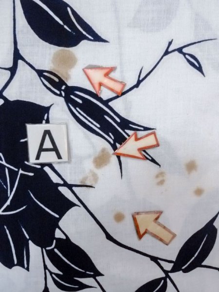 画像13: M0613M  浴衣（日本製） 女性用着物  綿麻   オフ　ホワイト, 花 【中古】 【USED】 【リサイクル】 ★☆☆☆☆ (13)