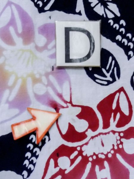 画像15: M0613O  浴衣（日本製） 女性用着物  綿   紺, 花 【中古】 【USED】 【リサイクル】 ★★☆☆☆ (15)