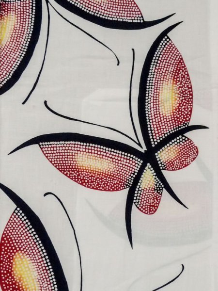 画像3: M0613P  浴衣(日本製) 女性用着物  綿   白, 蝶々 【中古】 【USED】 【リサイクル】 ★★☆☆☆ (3)