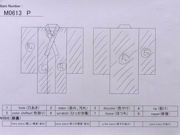画像11: M0613P  浴衣(日本製) 女性用着物  綿   白, 蝶々 【中古】 【USED】 【リサイクル】 ★★☆☆☆ (11)