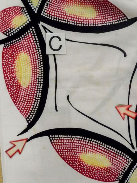 画像14: M0613P  浴衣(日本製) 女性用着物  綿   白, 蝶々 【中古】 【USED】 【リサイクル】 ★★☆☆☆ (14)