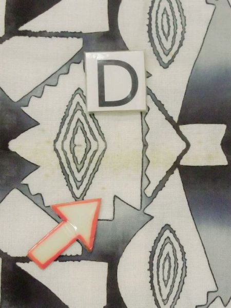 画像17: M0613T  浴衣(日本製) 女性用着物  綿麻   オフ ホワイト, 三角 【中古】 【USED】 【リサイクル】 ★★☆☆☆ (17)