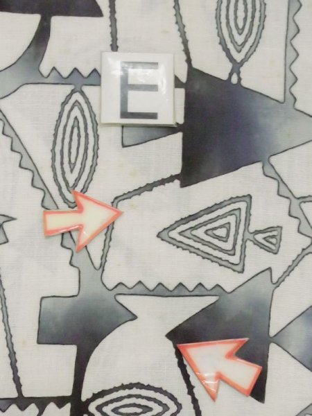 画像18: M0613T  浴衣(日本製) 女性用着物  綿麻   オフ ホワイト, 三角 【中古】 【USED】 【リサイクル】 ★★☆☆☆ (18)