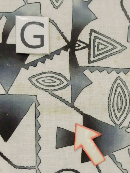 画像20: M0613T  浴衣(日本製) 女性用着物  綿麻   オフ ホワイト, 三角 【中古】 【USED】 【リサイクル】 ★★☆☆☆ (20)