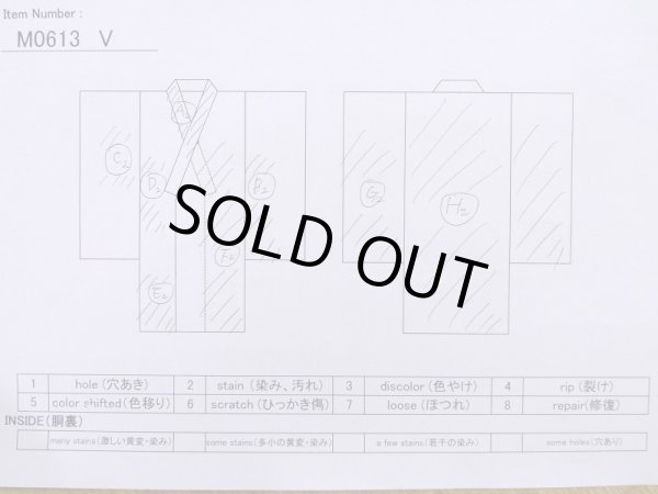 画像13: M0613V  浴衣（日本製） 女性用着物 ひまわり、文字 綿   白, 波 【中古】 【USED】 【リサイクル】 ★★☆☆☆ (13)