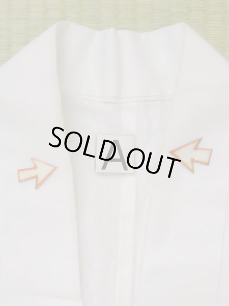 画像14: M0613V  浴衣（日本製） 女性用着物 ひまわり、文字 綿   白, 波 【中古】 【USED】 【リサイクル】 ★★☆☆☆ (14)