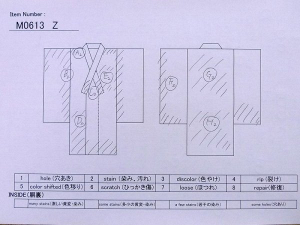 画像13: M0613Z  浴衣(日本製) 女性用着物  綿麻   白, 花 【中古】 【USED】 【リサイクル】 ★★☆☆☆ (13)