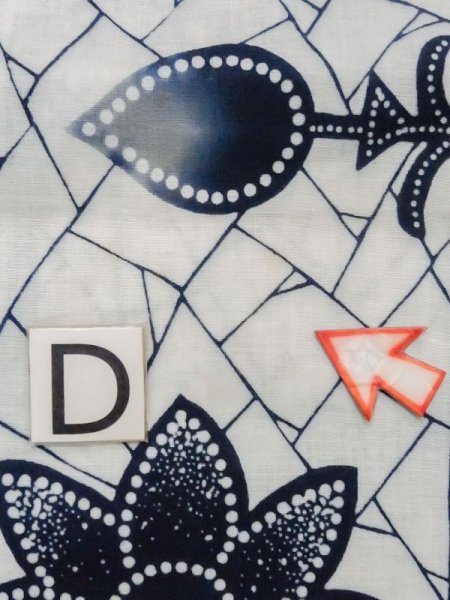 画像17: M0613Z  浴衣(日本製) 女性用着物  綿麻   白, 花 【中古】 【USED】 【リサイクル】 ★★☆☆☆ (17)