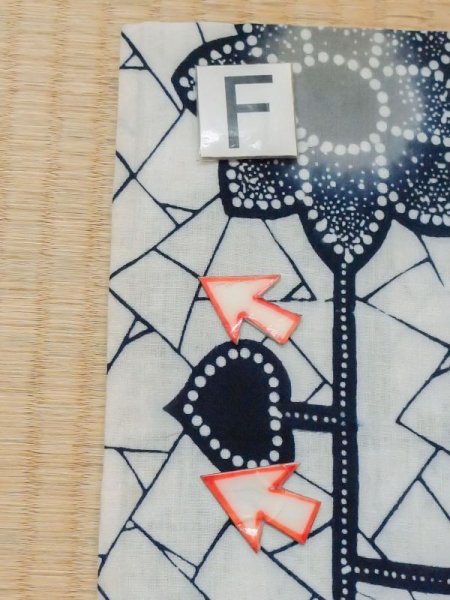 画像19: M0613Z  浴衣(日本製) 女性用着物  綿麻   白, 花 【中古】 【USED】 【リサイクル】 ★★☆☆☆ (19)