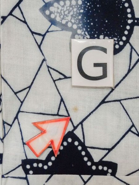 画像20: M0613Z  浴衣(日本製) 女性用着物  綿麻   白, 花 【中古】 【USED】 【リサイクル】 ★★☆☆☆ (20)