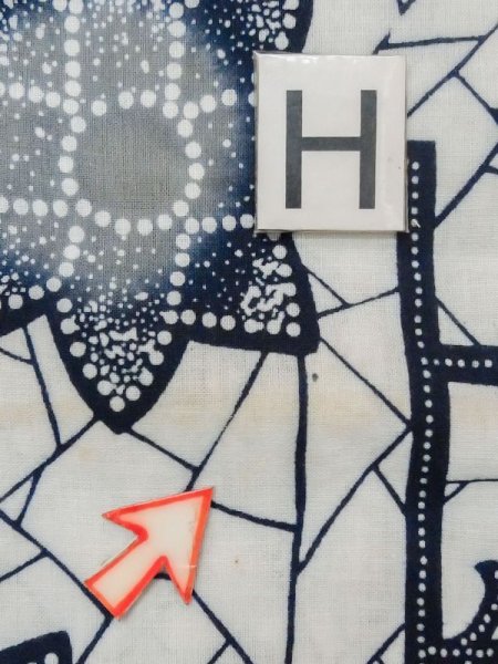 画像21: M0613Z  浴衣(日本製) 女性用着物  綿麻   白, 花 【中古】 【USED】 【リサイクル】 ★★☆☆☆ (21)