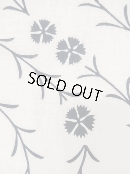 画像6: M0620A  浴衣（日本製） 女性用着物  綿   オフ　ホワイト, 花 【中古】 【USED】 【リサイクル】 ★★☆☆☆ (6)