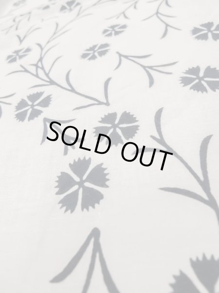 画像9: M0620A  浴衣（日本製） 女性用着物  綿   オフ　ホワイト, 花 【中古】 【USED】 【リサイクル】 ★★☆☆☆ (9)