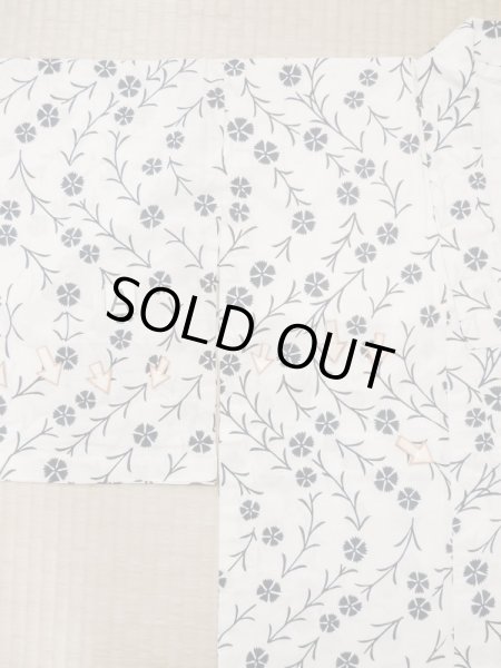 画像15: M0620A  浴衣（日本製） 女性用着物  綿   オフ　ホワイト, 花 【中古】 【USED】 【リサイクル】 ★★☆☆☆ (15)