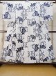 画像1: M0620B  浴衣（日本製） 女性用着物  麻   オフ　ホワイト, 花 【中古】 【USED】 【リサイクル】 ★★☆☆☆ (1)