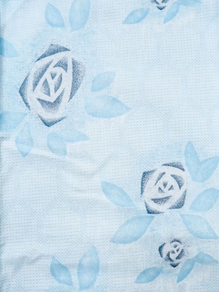 画像3: M0620E  浴衣(日本製) 女性用着物  綿  灰色がかった 紺, バラ 【中古】 【USED】 【リサイクル】 ★★☆☆☆ (3)