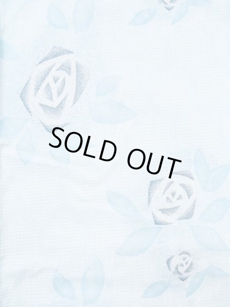 画像3: M0620E  浴衣（日本製） 女性用着物  綿  灰色がかった 紺, バラ 【中古】 【USED】 【リサイクル】 ★★☆☆☆ (3)