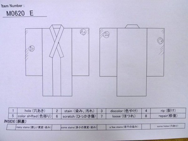 画像13: M0620E  浴衣(日本製) 女性用着物  綿  灰色がかった 紺, バラ 【中古】 【USED】 【リサイクル】 ★★☆☆☆ (13)