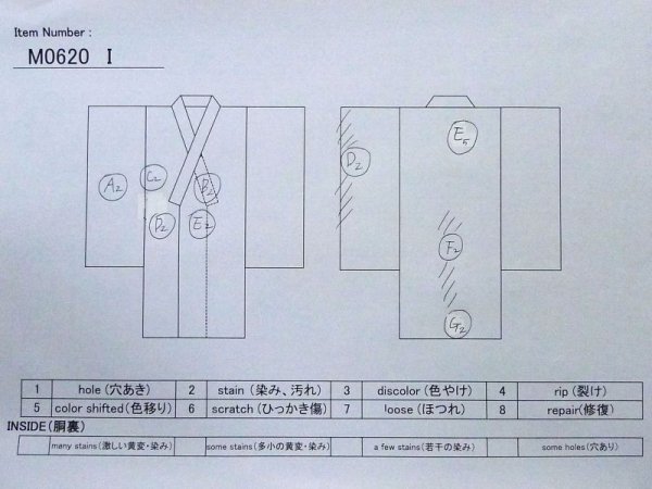 画像12: M0620I  浴衣(日本製) 女性用着物  綿麻   白, 蝶々 【中古】 【USED】 【リサイクル】 ★★☆☆☆ (12)