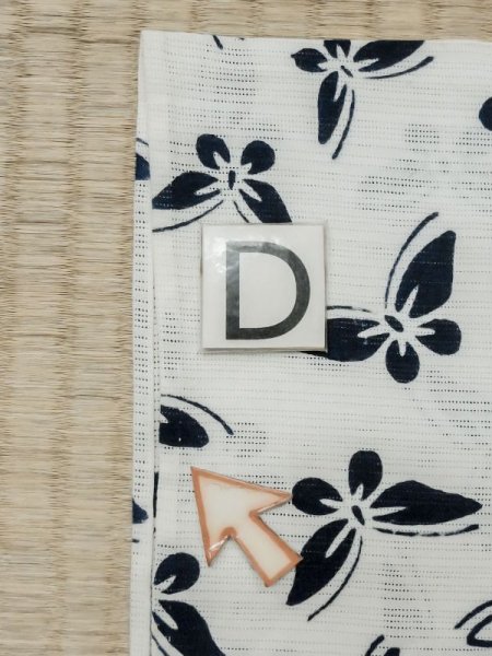 画像18: M0620I  浴衣(日本製) 女性用着物  綿麻   白, 蝶々 【中古】 【USED】 【リサイクル】 ★★☆☆☆ (18)