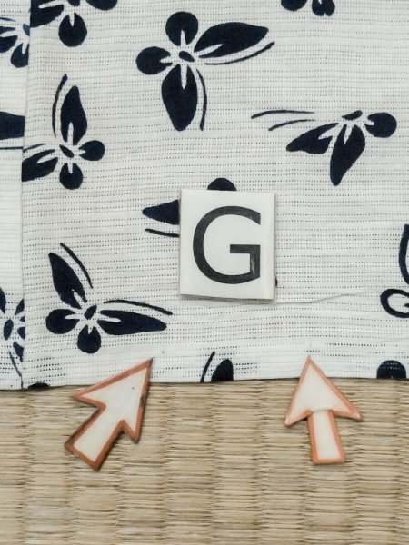 画像21: M0620I  浴衣(日本製) 女性用着物  綿麻   白, 蝶々 【中古】 【USED】 【リサイクル】 ★★☆☆☆ (21)