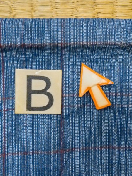 画像13: M0620K  単衣 女性用着物  綿  深い 青, チェック柄 【中古】 【USED】 【リサイクル】 ★★☆☆☆ (13)