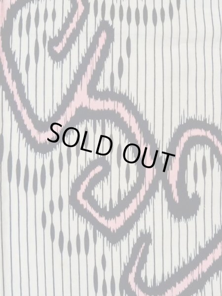 画像4: M0620L  浴衣（日本製） 女性用着物  綿麻   黒, 縞 【中古】 【USED】 【リサイクル】 ★★☆☆☆ (4)