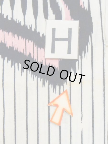 画像14: M0620L  浴衣（日本製） 女性用着物  綿麻   黒, 縞 【中古】 【USED】 【リサイクル】 ★★☆☆☆ (14)