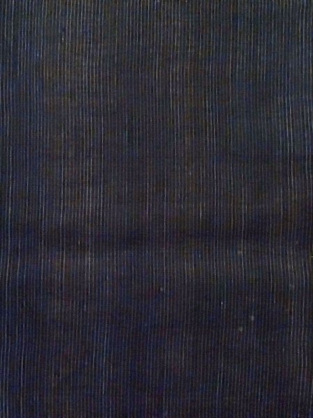 画像4: M0620M  夏物 女性用着物 上布、そでなし 麻  深い 黒, 縞 【中古】 【USED】 【リサイクル】 ★☆☆☆☆ (4)