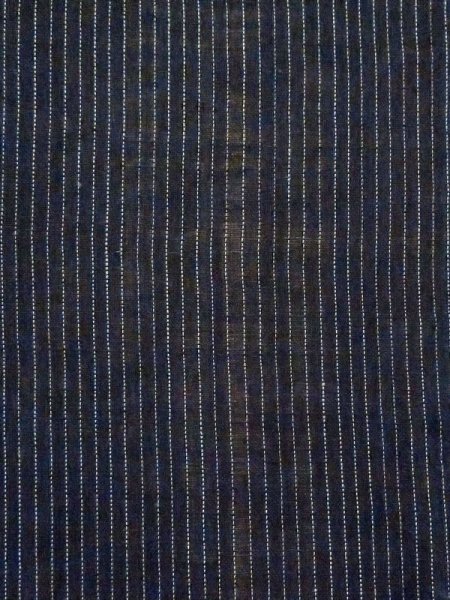 画像5: M0620M  夏物 女性用着物 上布、そでなし 麻  深い 黒, 縞 【中古】 【USED】 【リサイクル】 ★☆☆☆☆ (5)