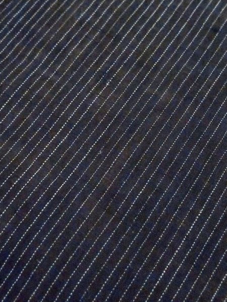 画像7: M0620M  夏物 女性用着物 上布、そでなし 麻  深い 黒, 縞 【中古】 【USED】 【リサイクル】 ★☆☆☆☆ (7)