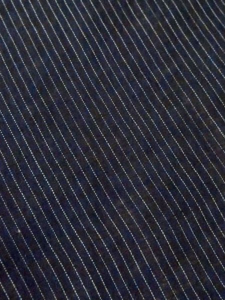 画像8: M0620M  夏物 女性用着物 上布、そでなし 麻  深い 黒, 縞 【中古】 【USED】 【リサイクル】 ★☆☆☆☆ (8)