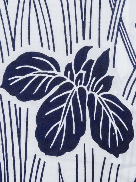 画像7: M0620P  浴衣(日本製) 女性用着物  綿   白, あやめ 【中古】 【USED】 【リサイクル】 ★★☆☆☆ (7)