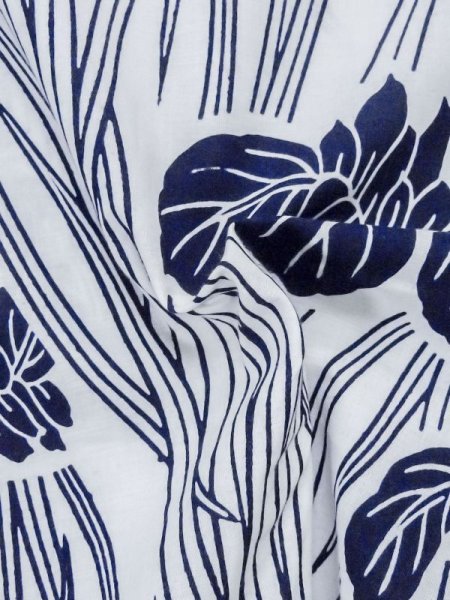 画像12: M0620P  浴衣(日本製) 女性用着物  綿   白, あやめ 【中古】 【USED】 【リサイクル】 ★★☆☆☆ (12)